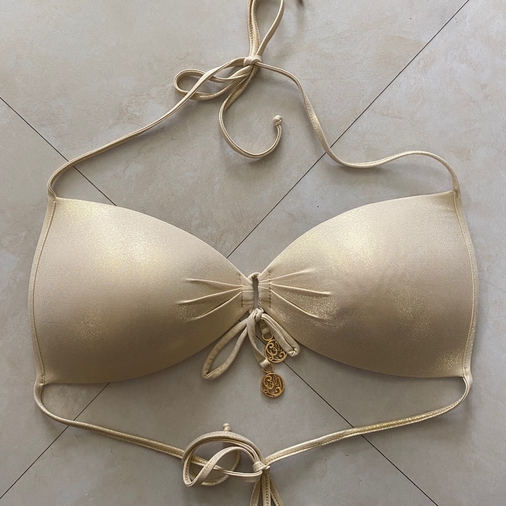 Luli Fama Gold Rush Molded Push Up Bandeau Halter